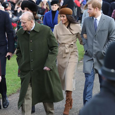 Prinz Philip, Herzogin Meghan und Prinz Harry.