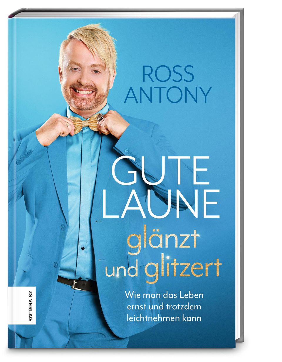 Ross Antonys Buch "Gute Laune glänzt und glitzert" ist seit dem 07. Mai 2021 im Handel erhältlich.