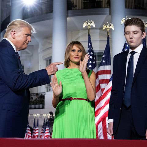 Die Familie Trump bei einem Auftritt im August 2020 vor dem Weißen Haus.