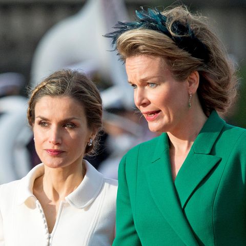 Königin Letizia von Spanien und Königin Mathilde von Belgien