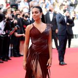 Im kastanienbraunen Leder-Dress von Jean Paul Gaultier erinnert Georgina Rodriguez an eine furchtlose Amazone.