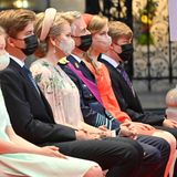 Die belgische Königsfamilie nimmt beim traditionellen "Te Deum"-Gottesdienst in der Kirche Platz, um die Feierlichkeiten zum diesjährigen Nationalfeiertag zu eröffnen.