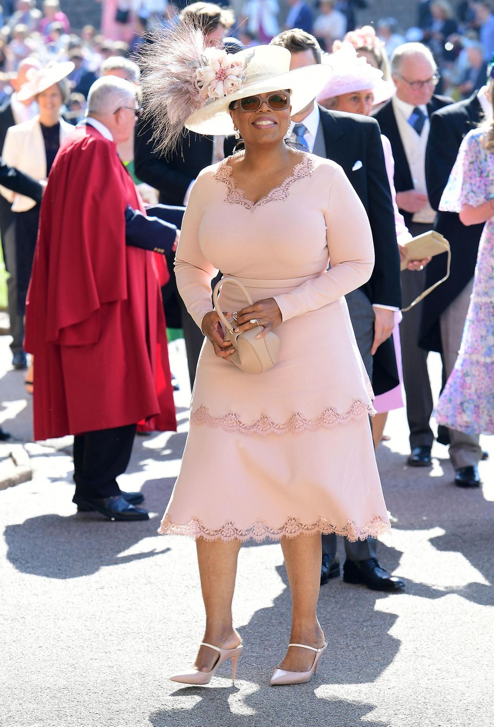 Herzogin Meghan: US-Talkerin Oprah Winfrey bei der Ankunft zur Hochzeit von Prinz Harry und Herzogin Meghan im Mai 2018. US-Talkerin Oprah Winfrey bei der Ankunft zur Hochzeit von Prinz Harry und Herzogin Meghan im Mai 2018.