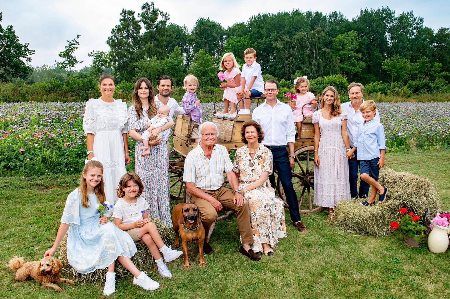 Familienfoto der schwedischen Royals auf Schloss Solliden in Borgholm
