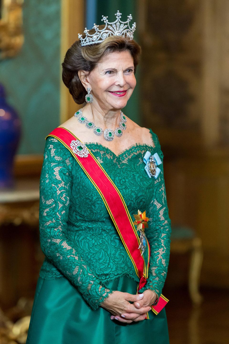 Königin Silvia beim Staatsbankett.