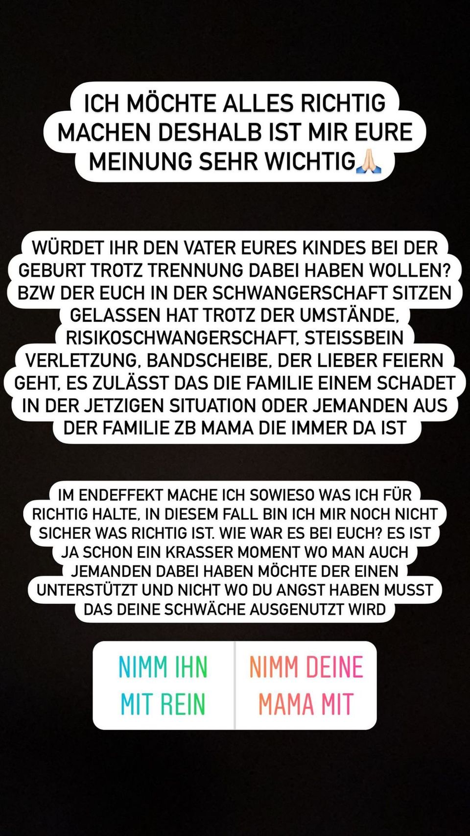 Jimi Blue Ochsenknecht: Yeliz Koc lässt ihre Instagram-Follower abstimmen, ob sie ihre Mutter oder Kindesvater Jimi Blue Ochsenknecht mit in den Kreißsaal nehmen sollte. Yeliz Koc lässt ihre Instagram-Follower abstimmen, ob sie ihre Mutter oder Kindesvater Jimi Blue Ochsenknecht mit in den Kreißsaal nehmen sollte.