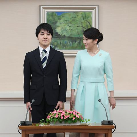 Kei Komuro und Prinzessin Mako bei der Pressekonferenz anlässlich ihrer Verlobung im September 2017.