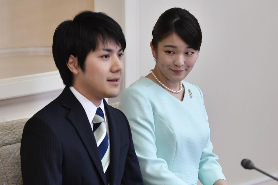 Prinzessin Mako bei der Pressekonferenz anlässlich ihrer Verlobung mit Kei Komuro im September 2017.