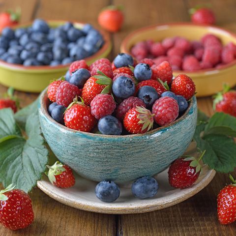Zuckerarmes Obst: Himbeeren, Heidelbeeren, Erdbeeren