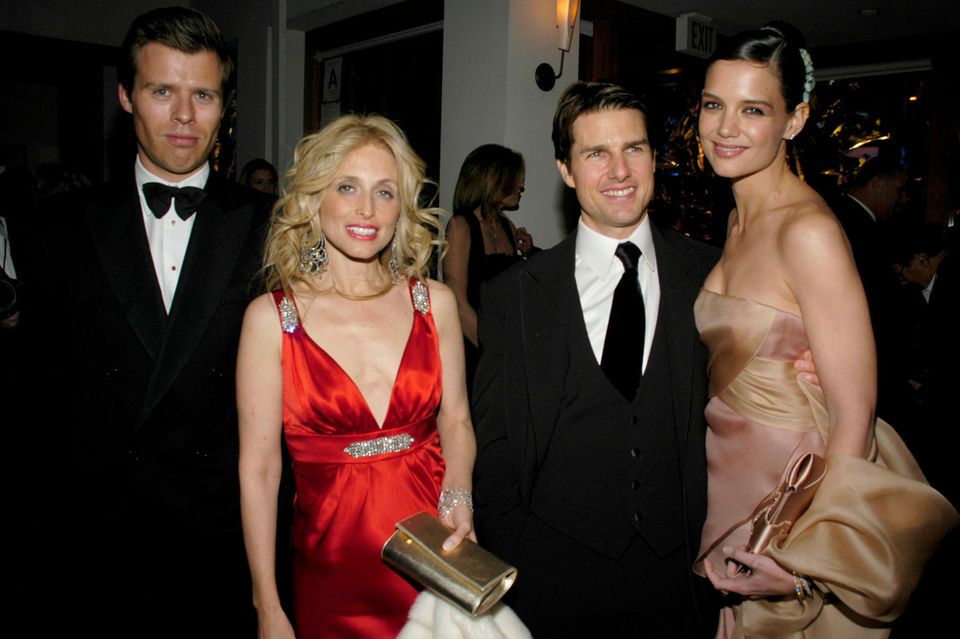 Wenzeslaus von Liechtenstein, Regisseurin Pia Getty, Tom Cruise und Katie Holmes auf der Oscar-Party 2007