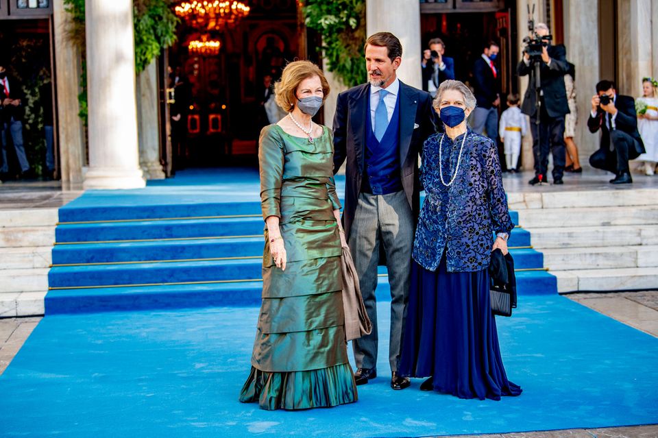 Hochzeit: Königin Sofia, Kronzprinz Pavlos, Irene von Griechenland