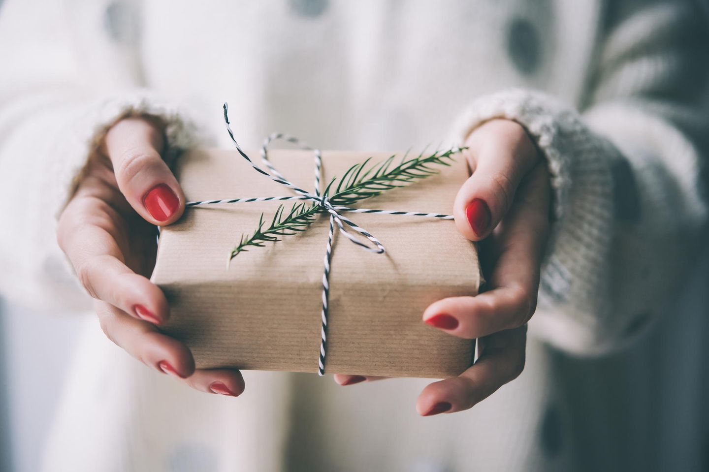 Kleine Weihnachtsgeschenke: Schöne Ideen für Ihre Liebsten, Frauenhände, Geschenk
