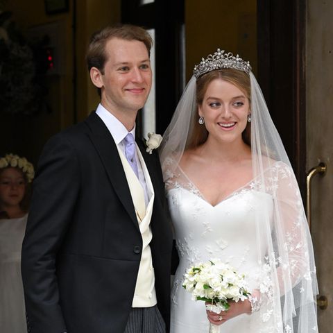 Timothy und Flora Vesterberg bei ihrer Hochzeit in der St James's Church am 10. September 2021