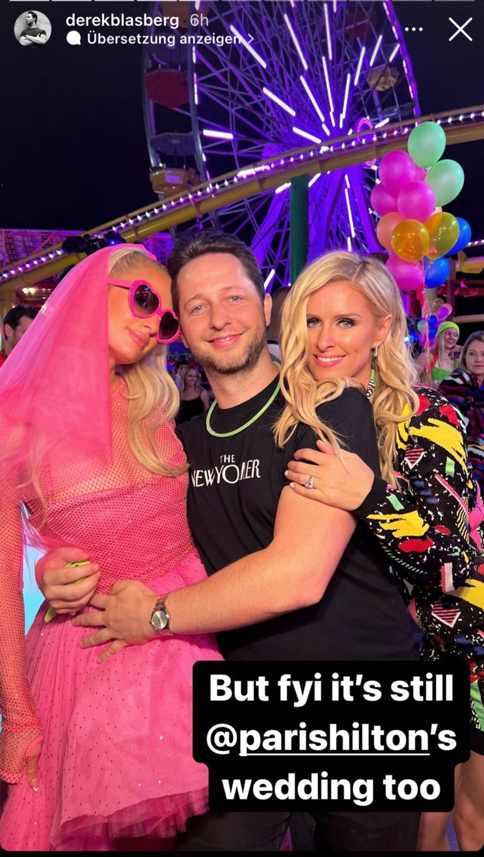 Paris Hilton feierte unter anderem mit Modejournalist Derek Blasberg und ihrer Schwester Nicky Hilton eine Riesen-Rummelhochzeit.