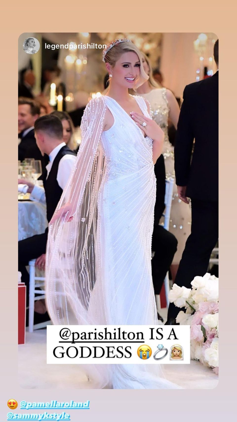 In ihrer Instagram-Story zeigt Paris Hilton ein weiteres ihrer elf Brautkleider. 