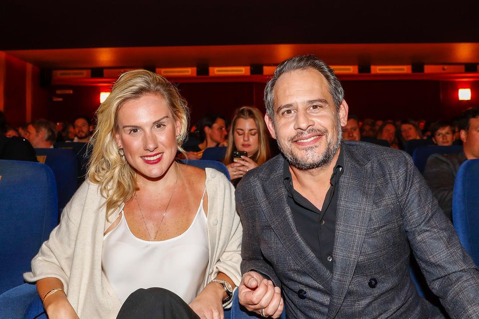 Moritz Bleibtreu und seine Freundin Saskia de Tschaschell bei der Premiere von "Faking Hitler" am 17.11. im Delphi-Filmpalast in Berlin.