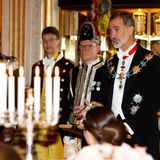 König Felipe hält während des Staatsbanketts anlässlich seines Staatsbesuchs in Schweden eine Rede.