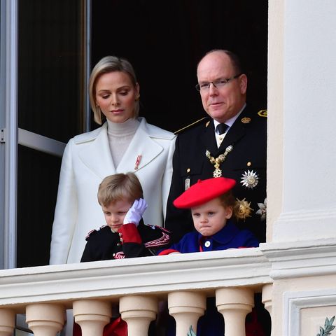 Fürstin Charlène, Fürst Albert mit den Zwillingen Prinz Jacques und Prinzessin Gabriella