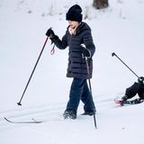 Jahresrückblick 2021: Prinzessin Estelle und Prinz Oscar beim Ski fahren