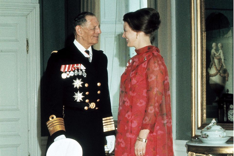 Margrethe mit ihrem Vater König Frederik Ende der 60er-Jahre