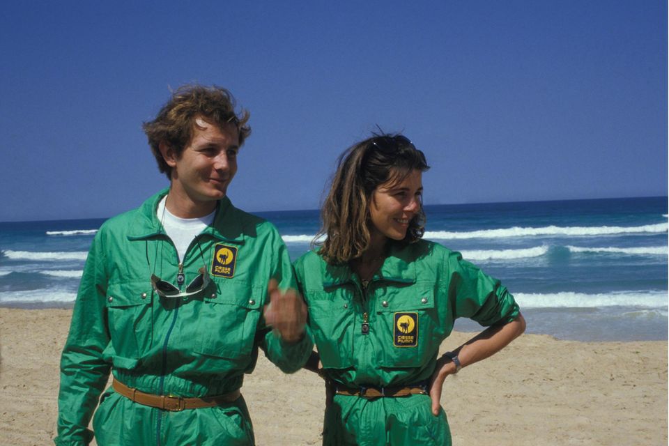 Caroline von Hannover: Caroline von Monaco und Stefano Casiraghi am Strand Caroline von Hannover: Caroline von Monaco und Stefano Casiraghi am Strand