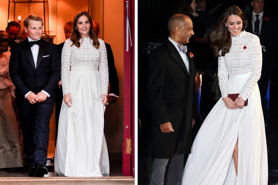 Prinzessin Ingrid Alexandra trägt das gleiche Kleid wie Herzogin Catherine. 