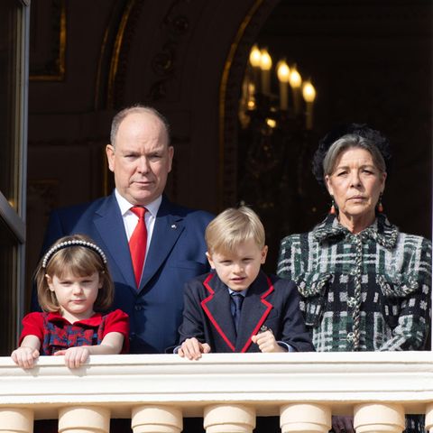 Fürst Albert mit seinen Kindern Prinzessin Gabriella und Prinz Jacques sowie mit Schwester Prinzessin Caroline