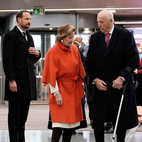V.l.n.r.: Prinzessin Mette-Marit, Prinz Haakon, Königin Sonja und König Harald