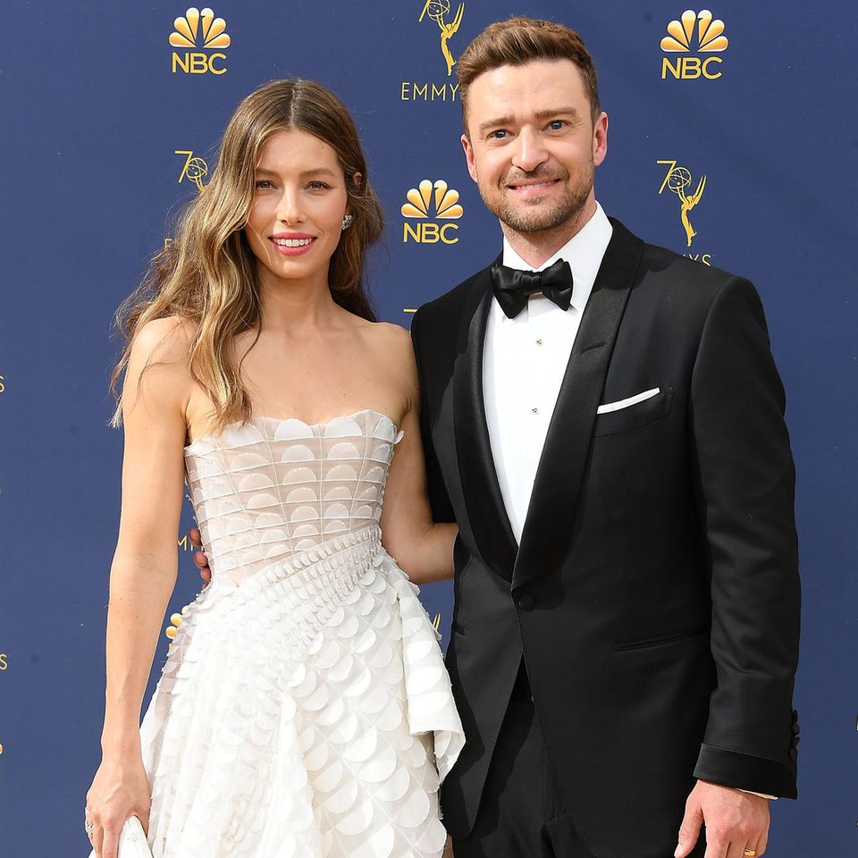 Jessica Biel und Justin Timberlake auf dem roten Teppich bei den Emmys 2018