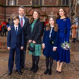 Die dänische Kronprinzen-Familie bei der Eröffnung der Ausstellung zum 50. Geburtstag von Kronprinzessin Mary