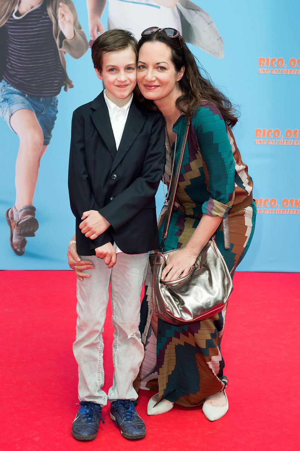 Natalia Wörner und ihr Sohn Jacob Lee Seeliger besuchen die Berlin-Premiere des Films "Rico, Oskar und das Herzgebreche" im Zoo Palast am 31. Mai 2015 in Berlin.