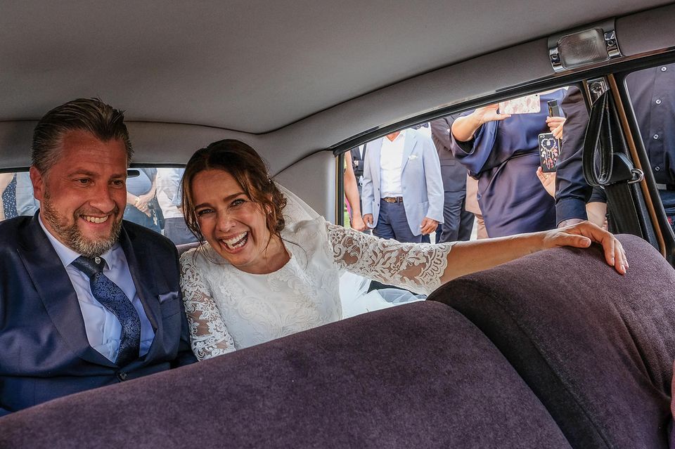 Einfach nur happy: Ihren Ehemann Tom Bierbaumer heiratete Désirée Nosbusch 2018 in Oderzo, Italien. 