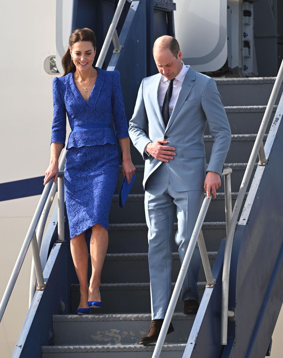 Herzogin Catherine und Prinz William treffen in Belize ein. 
