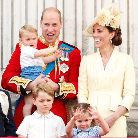 Prinz William, Prinz Louis, Herzogin Catherine, Prinz George und Prinzessin Charlotte