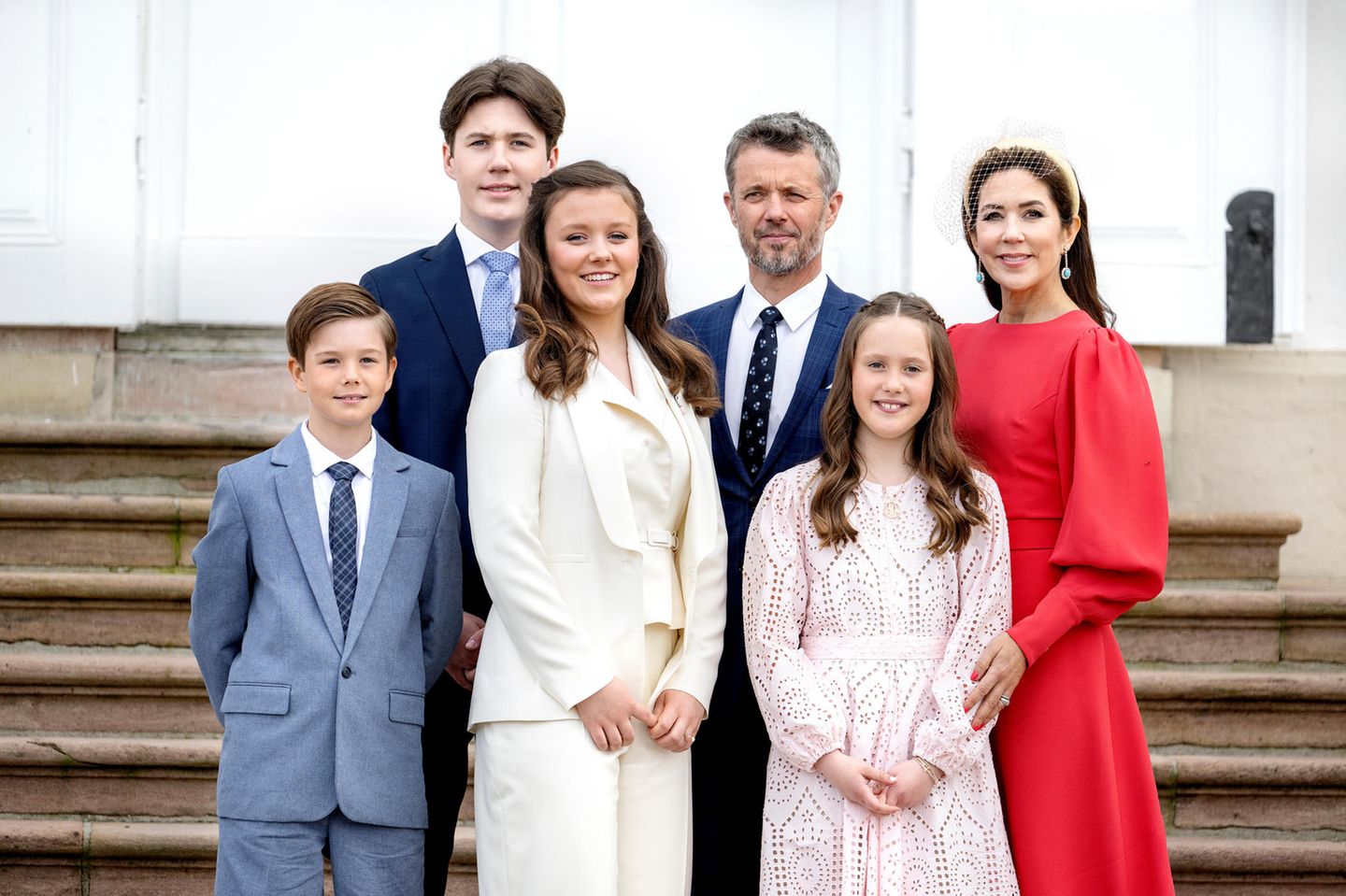 Prinz Vincent, Prinz Christian, Prinzessin Isabella, Prinz Frederik, Prinzessin Josephine und Prinzessin Mary 