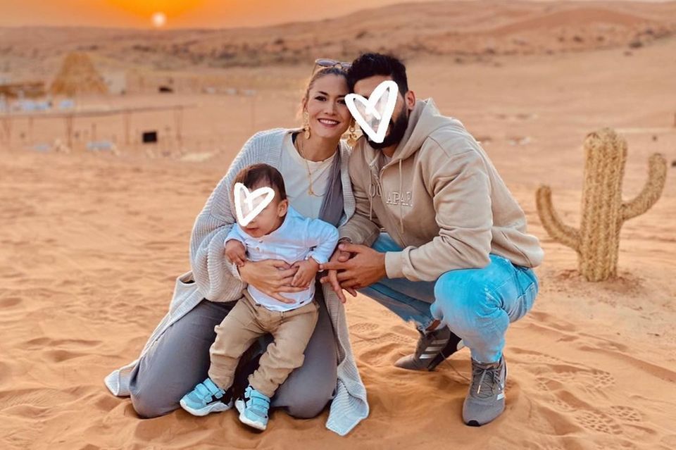 Fiona Erdmann mit ihrem Ehemann Mohammed und ihrem Sohn Leo