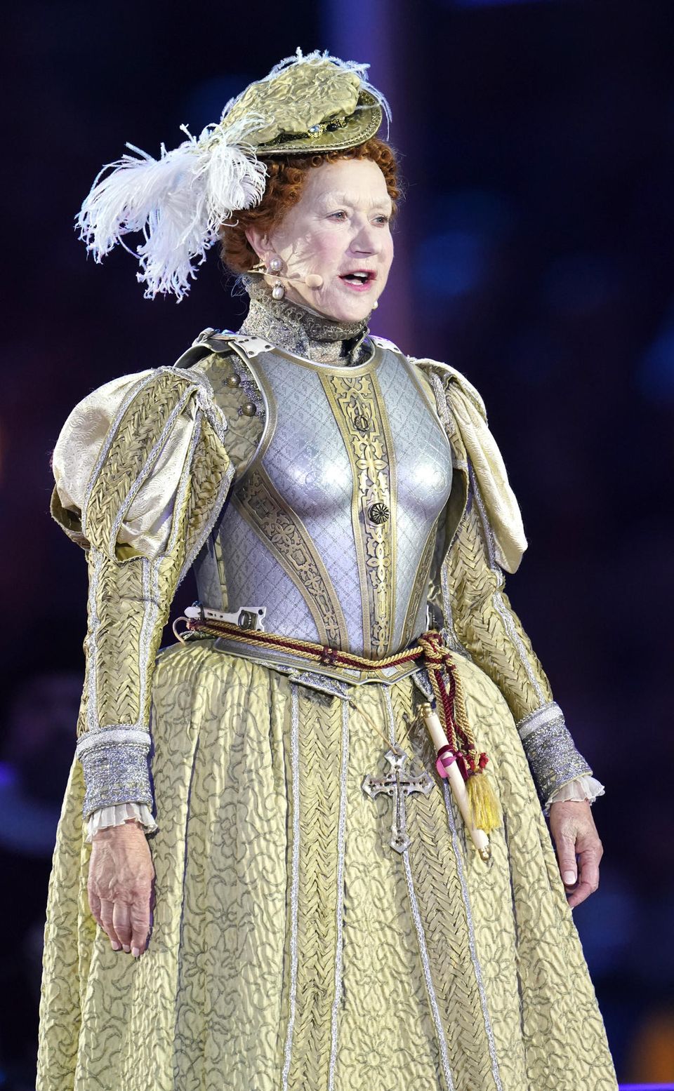 Helen Mirren als Queen Elizabeth I. bei "A Gallop Through History" am 15. Mai 2022 auf Schloss Windsor.