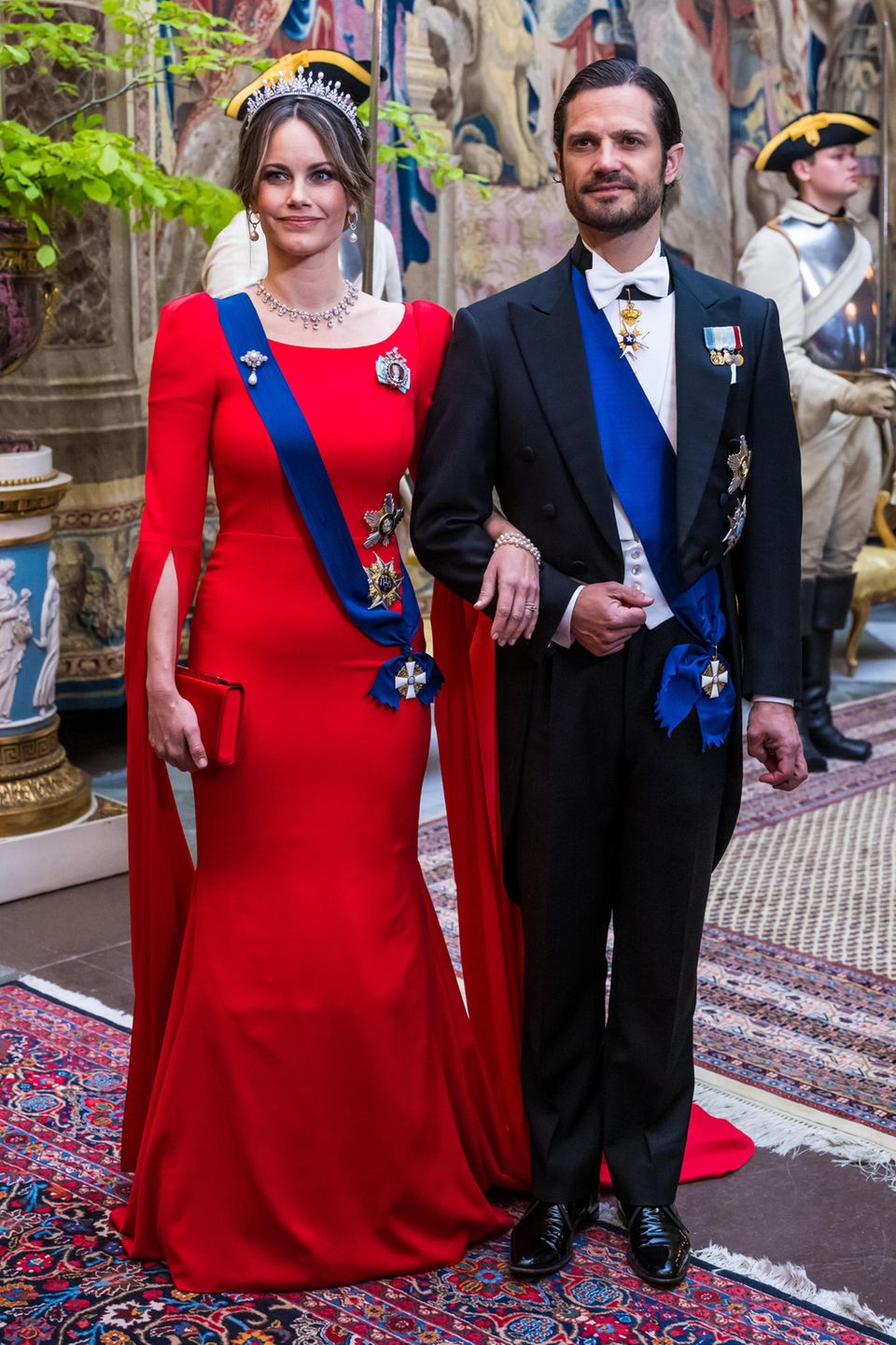 Prinzessin Sofia und Prinz Carl Philip beim Staatsbankett des schwedischen Königspaars im Königlichen Schloss in Stockholm.