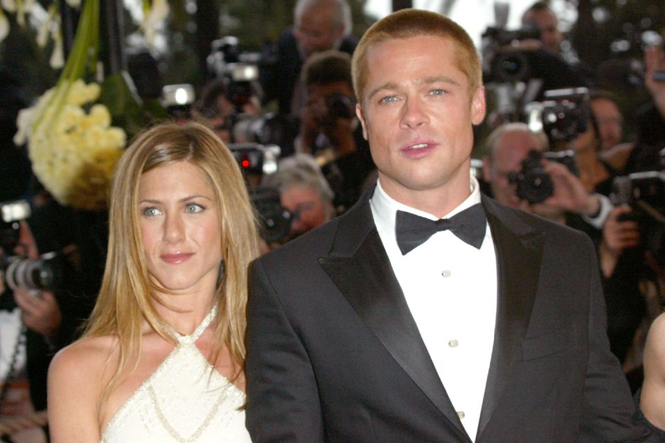 Jennifer Aniston und Brad Pitt 2004 bei der Filmpremiere von "Troja" in Cannes