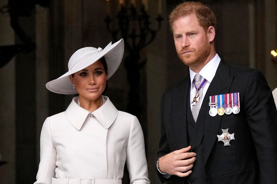Duchess Meghan and Prince Harry leave St.  Paul's Cathedral 