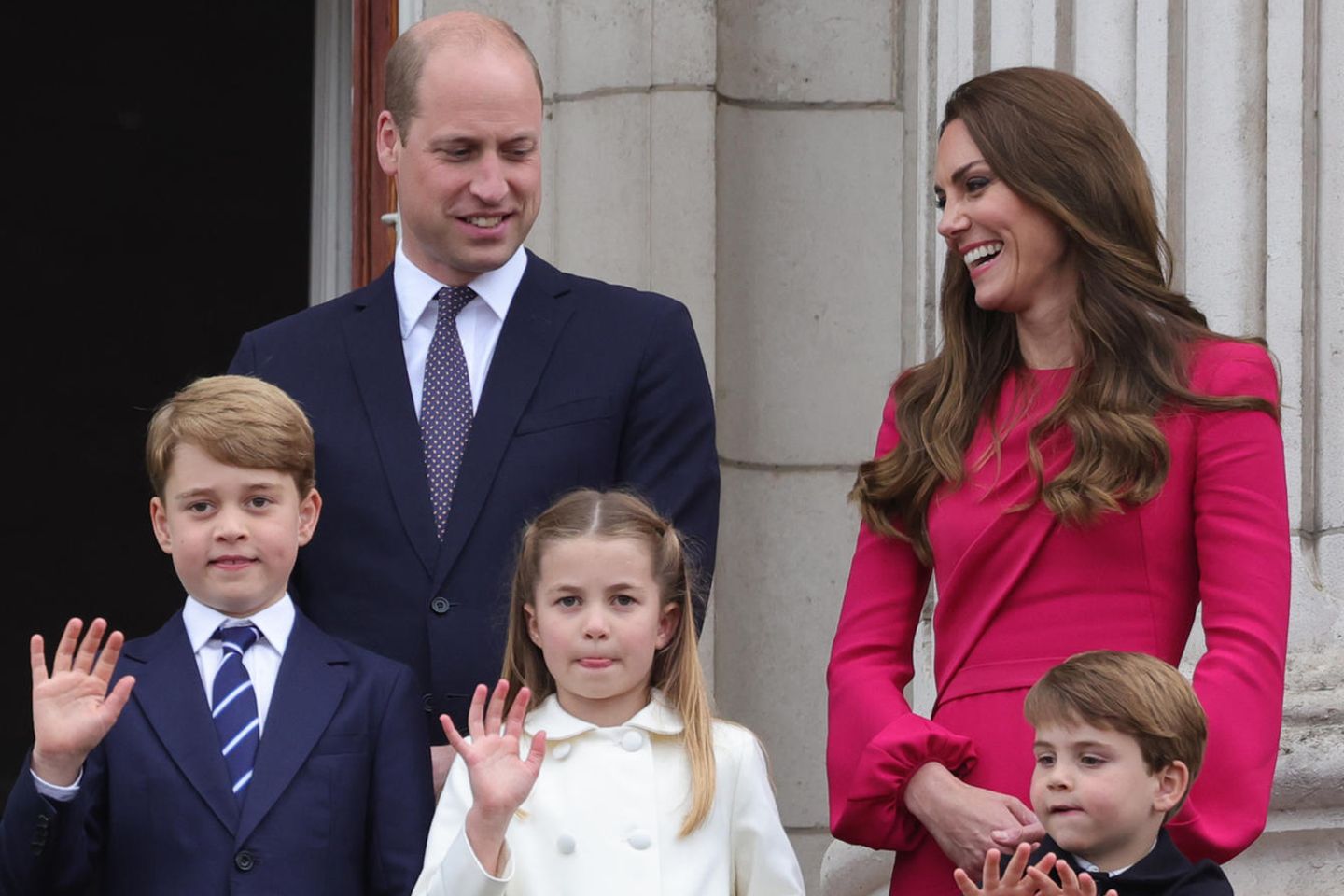 V.l.n.r.: Prinz George, Prinz William, Prinzessin Charlotte, Herzogin Catherine und Prinz Louis