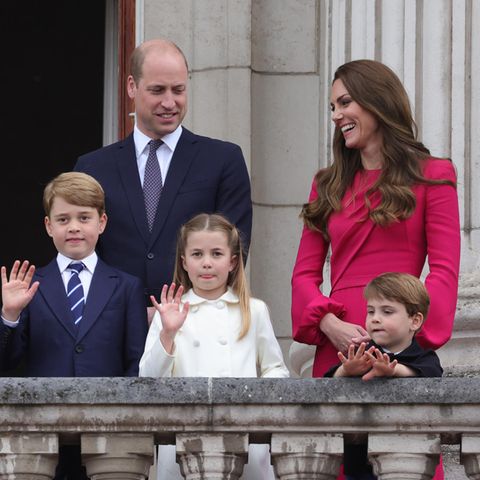 V.l.n.r.: Prinz George, Prinz William, Prinzessin Charlotte, Herzogin Catherine und Prinz Louis