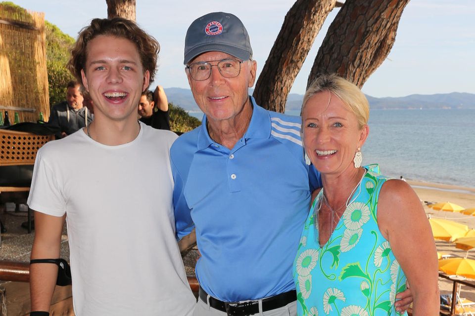 Joel Beckenbauer mit seinen Eltern Franz und Heidi Beckenbauer