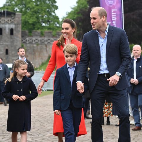 Prinz William, Prinz George, Prinzessin Charlotte und Herzogin Catherine