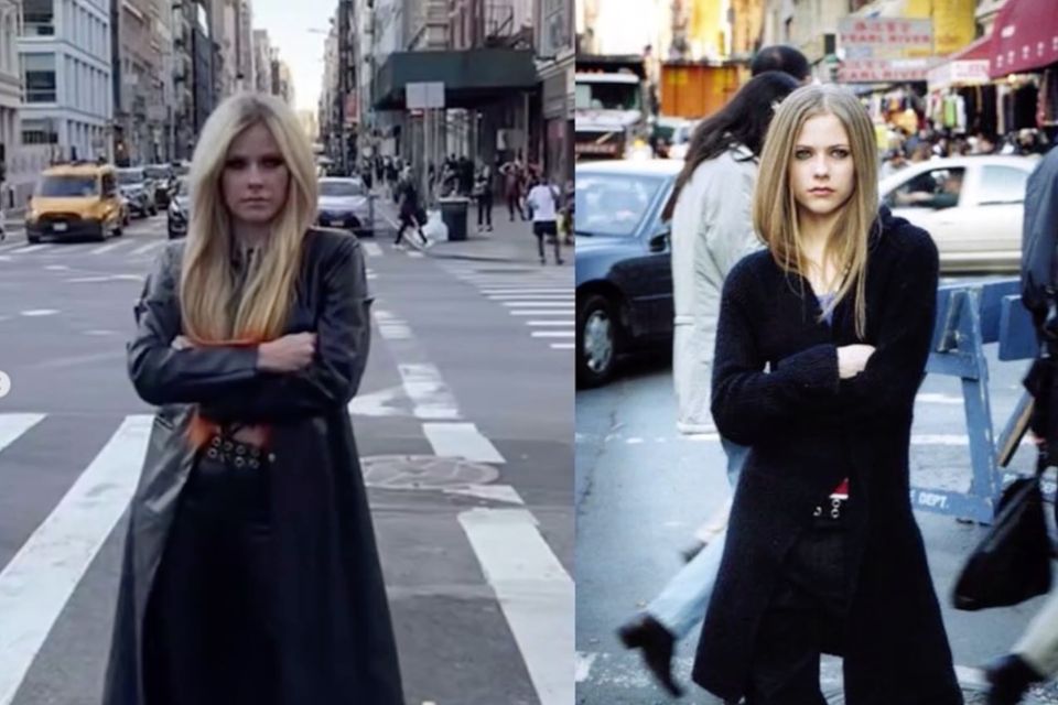 Avril Lavigne stellt Albumcover nach