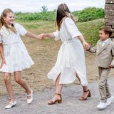 Prinzessin Estelle und Prinz Oscar mit Begleitung