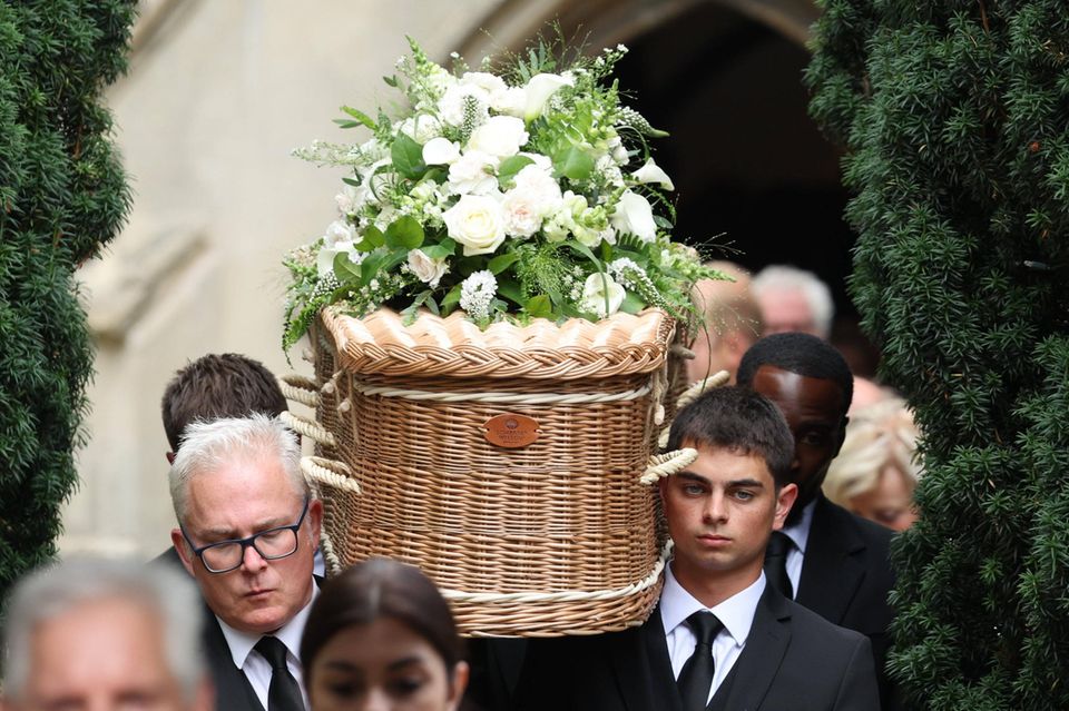 Deborah James' coffin is taken out of the church