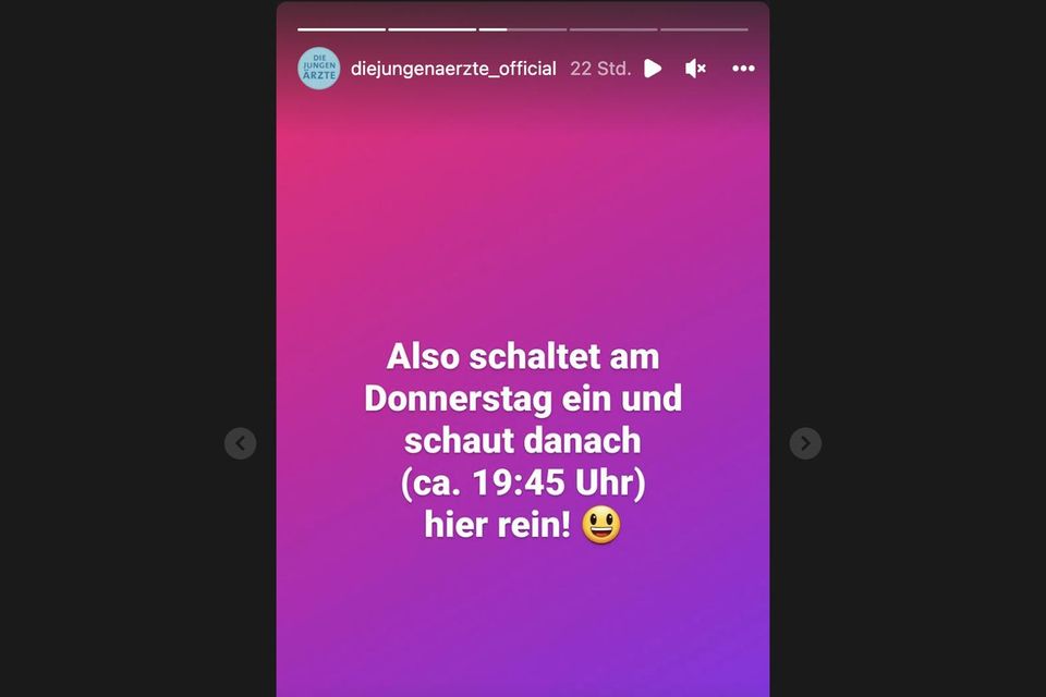 "In aller Freundschaft – Die jungen Ärzte": Instagram-Ankündigung "In aller Freundschaft – Die jungen Ärzte": Instagram-Ankündigung
