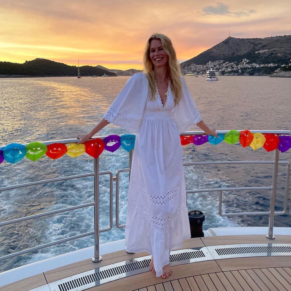 Jacht-Urlaub: Claudia Schiffer auf Boot