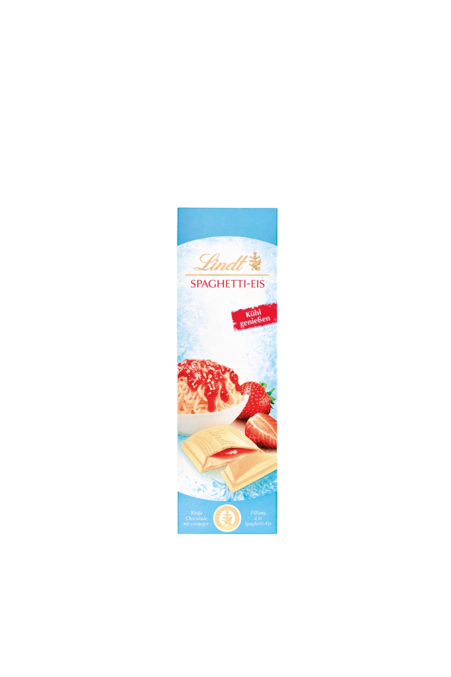 Retro-Flash Spaghetti-Eis gehört zu den echten Klassikern in der Eisdiele und zu unseren liebsten Kindheitserinnerungen. Im Schoko-Regal gibt es jetzt eine schöne Hommage für zuhause. Schokolade "Spaghetti-Eis" von Lindt, 2,40 Euro.
